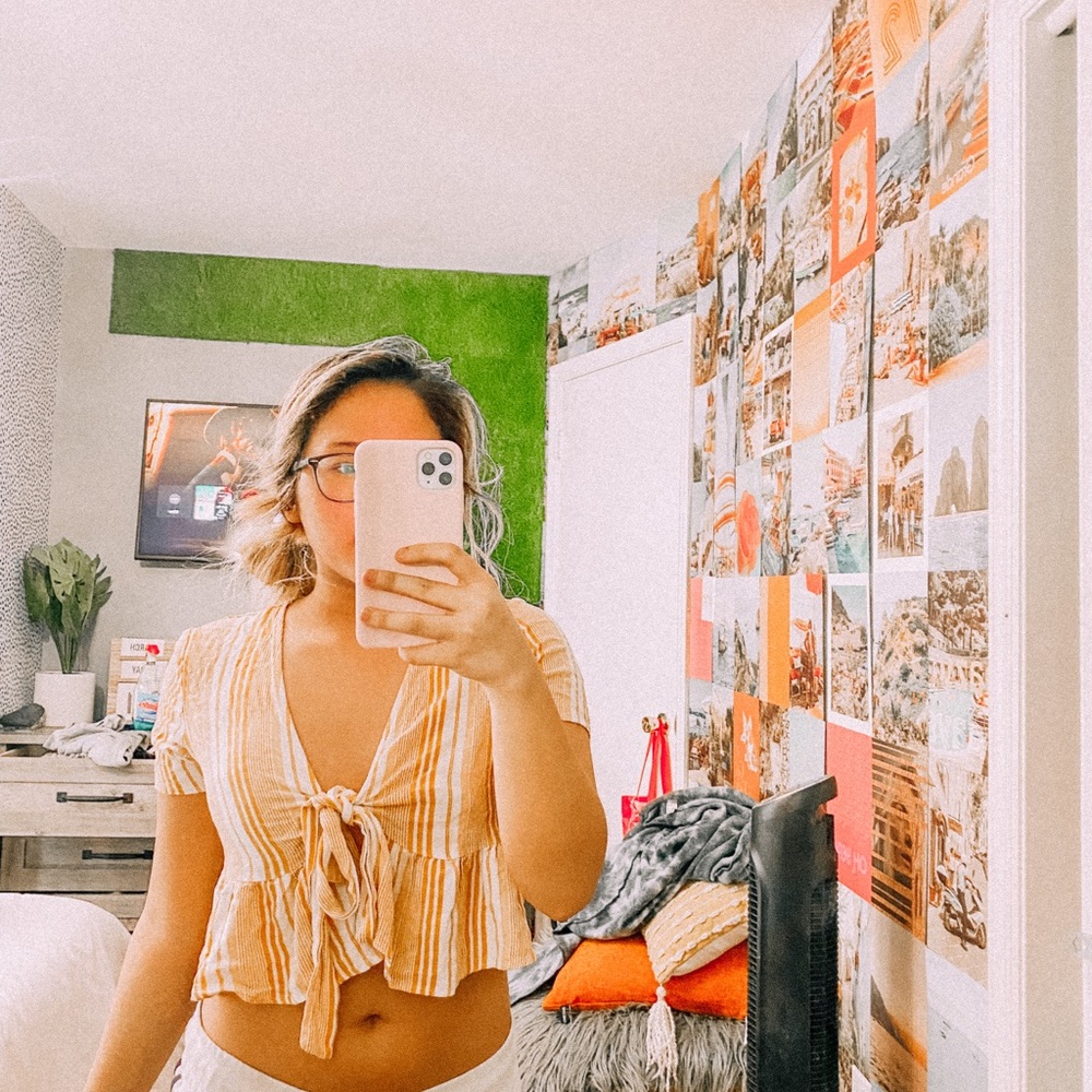 PacSun Tie wrap striped top